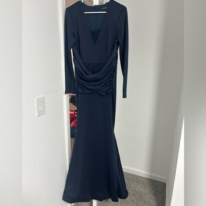 Navy blue dress.